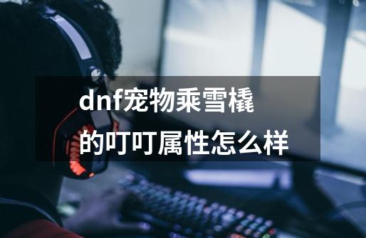 dnf宠物乘雪橇的叮叮属性怎么样-第1张-游戏信息-娜宝网