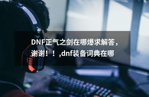 DNF正气之剑在哪爆求解答，谢谢！！,dnf装备词典在哪-第1张-游戏信息-娜宝网