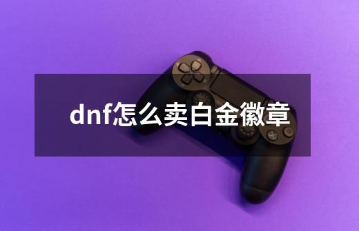 dnf怎么卖白金徽章-第1张-游戏信息-娜宝网