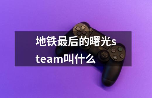 地铁最后的曙光steam叫什么-第1张-游戏信息-娜宝网