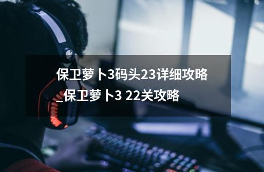 保卫萝卜3码头23详细攻略_保卫萝卜3 22关攻略-第1张-游戏信息-娜宝网