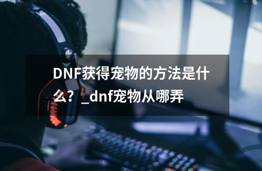 DNF获得宠物的方法是什么？_dnf宠物从哪弄-第1张-游戏信息-娜宝网