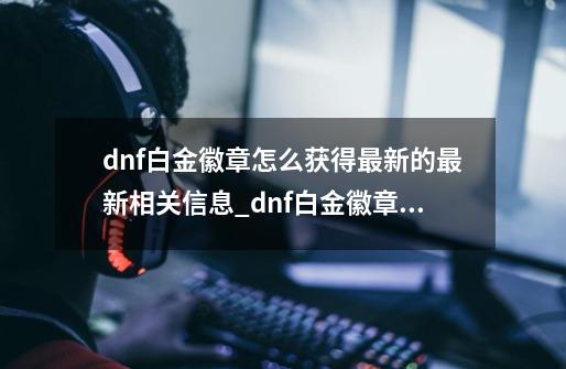 dnf白金徽章怎么获得最新的最新相关信息_dnf白金徽章作用大吗?-第1张-游戏信息-娜宝网