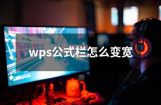 wps公式栏怎么变宽-第1张-游戏信息-娜宝网