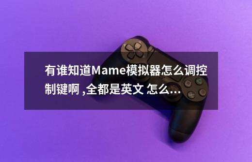 有谁知道Mame模拟器怎么调控制键啊 ,全都是英文 怎么改成中文呢-第1张-游戏信息-娜宝网